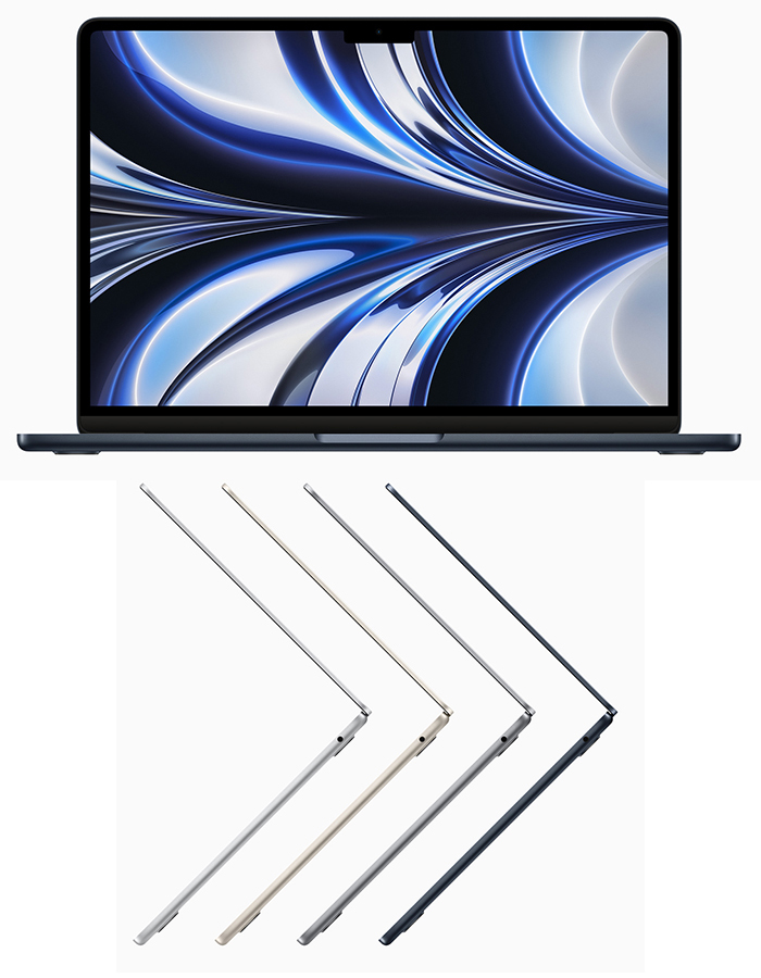 The all-new designed MacBook Air,& the supercharged M2 chip