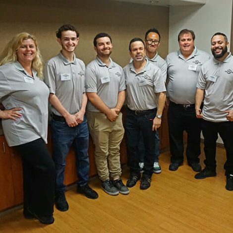 The MacMyDay crew, for the iPhone/iPd training LACERS Well training seminar 2018. L-R: Lisa, Justin, Jake, Tommy, CJ, Todd and Gerald.
