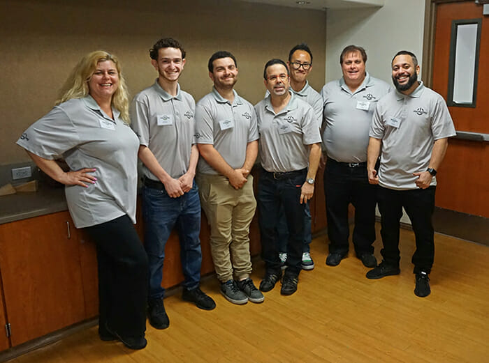 The MacMyDay crew, for the iPhone/iPd training LACERS Well training seminar 2018. L-R: Lisa, Justin, Jake, Tommy, CJ, Todd and Gerald.