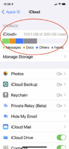 iPhone iCloud Storage