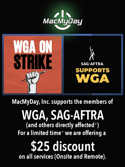 MacMyDay, Inc. Special WGA/SAG-AFTRA Discount